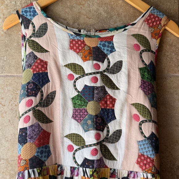 Let Me Be Quilted Patchwork Maxi Dress Anthropologie Sz L New With Tags Pockets! - Picture 5 of 16